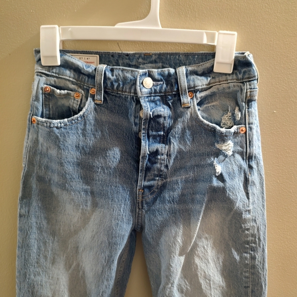 GAP Blue Cheeky Straight High Rise Jeans